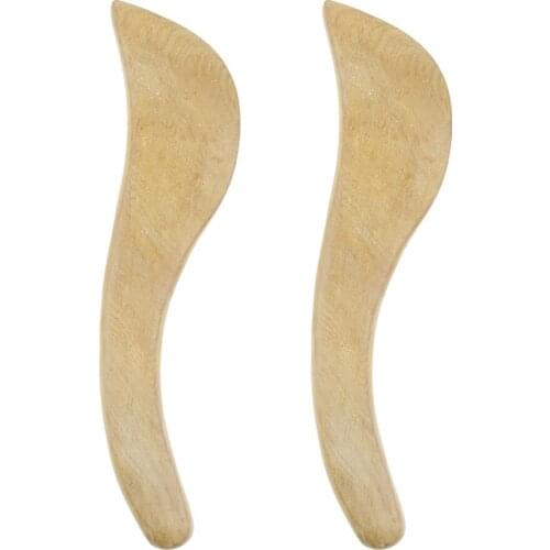 2pcs Sandal Wood Gua Sha Scraping Massage Tools, Natural Wooden Trigger Point Guasha Scraper Board with Smooth Edge