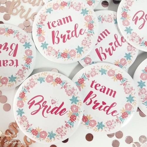 Wedding Party Supplies Decoration Bride Badge Hen Party Fine Flowers Pattern Wreath Team Bride Letter Garland Badge