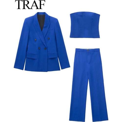 TRAFZA Women's Trouser Suits With A Jacket
