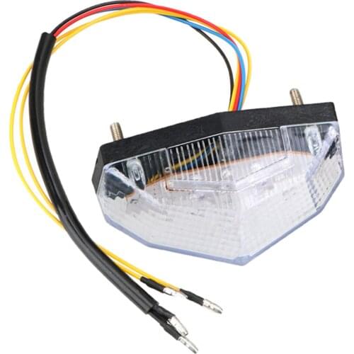 Universal 12V Led Brake Stop Tail Light Transparent Shell Turn Signal Indication License Lamp with 3 Wire Connection