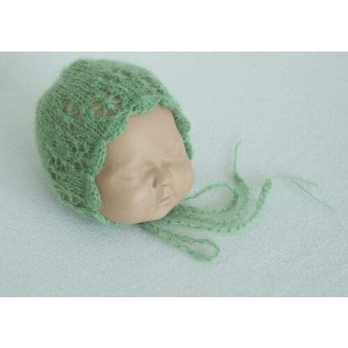 Green Lace Hollow-out Handmade Newborn Hat For Boys And Girls Universal Photo Studio Special Hat For Shooting