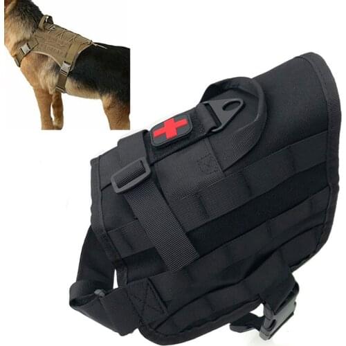 Military vest for dogs breathable Tactical clothing for dogs harness adjustable size hunting training Molle dog vest harness