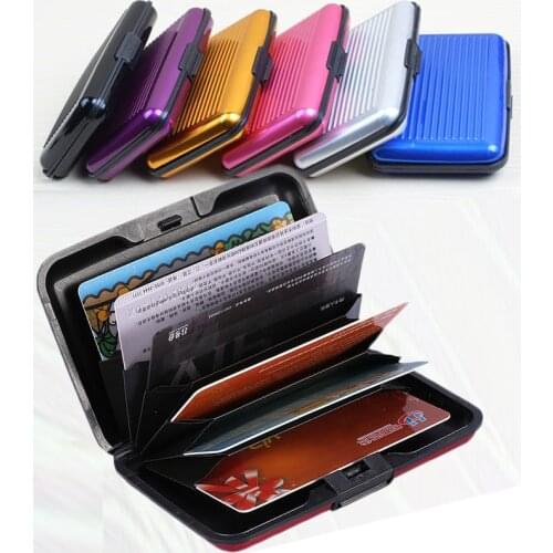 1PC fashion waterproof stainless steel business credit card case company name credit card card holder aluminum metal case