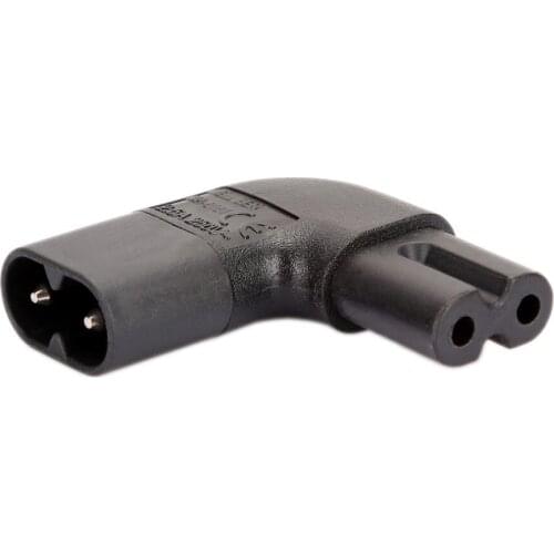 10PACK C7-C8(Left Bend) Power Adapter,IEC320 C7 To IEC320 C8 Left Bend Connector Converter Male To Female Conversion Plug