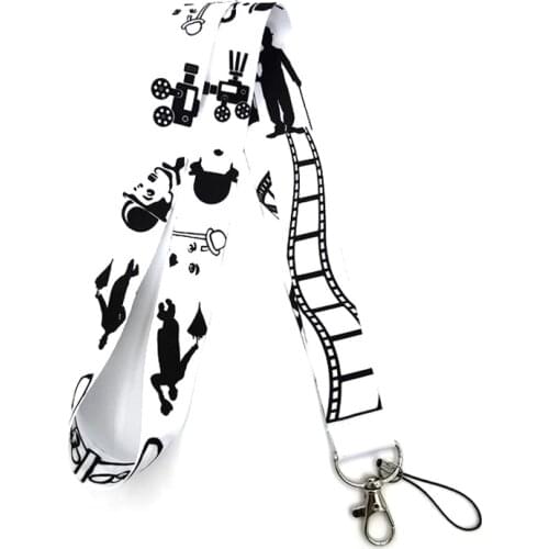 10pcs/lot Chaplin Movie men women kids Neck Lanyard keychain Mobile Phone Strap ID Badge Holder Rope Key Chain Keyrings cosplay