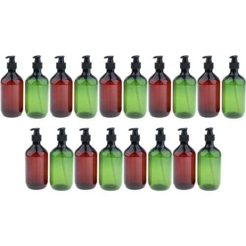 18 Pcs Large Lotion Shampoo Empty Pump Bottle Body Wash Soap Containers 500ml