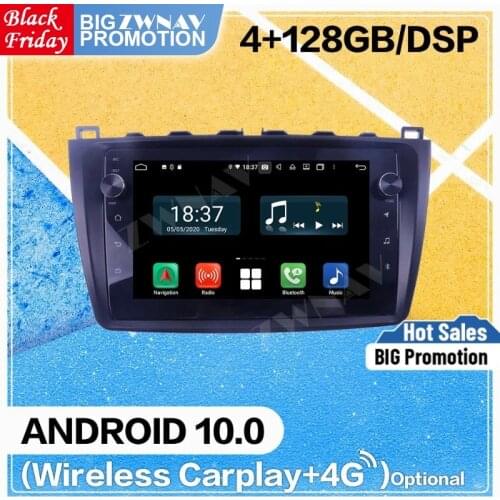 2 Din 4+128G Carplay Android 10 Screen For Mazda 6 2008 2009 2010 2011 2012 Car Radio Stereo Auto Audio GPS Navigation Head Unit