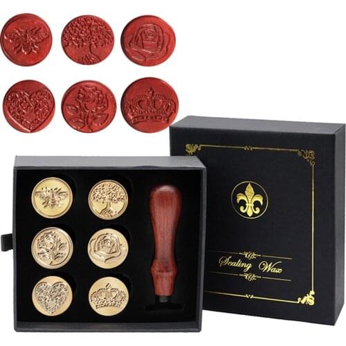 2021 Luxury gift box Seal Stamp Stick Set Replaceable Sealing Wax Diversiform Vintage Signet for Letter Postage Envelop Invitati