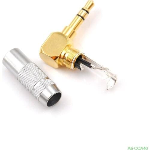 Hot Sale 3.5mm 3 Pole Male Plug Solder Jack Audio Adapter Connector 90 Degree