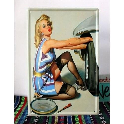 50pcs/lot Metal Sign shabby chic Metal signs vintage Retro Shabby chic Pin Up Tin wall plaque gift G-12