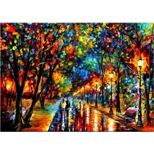 5D DIY Diamond Painting Kit Round Diamond Rhinestones Cross Stitch Kits Diamond Embroidery Mosaic Needlework Colored park TY258