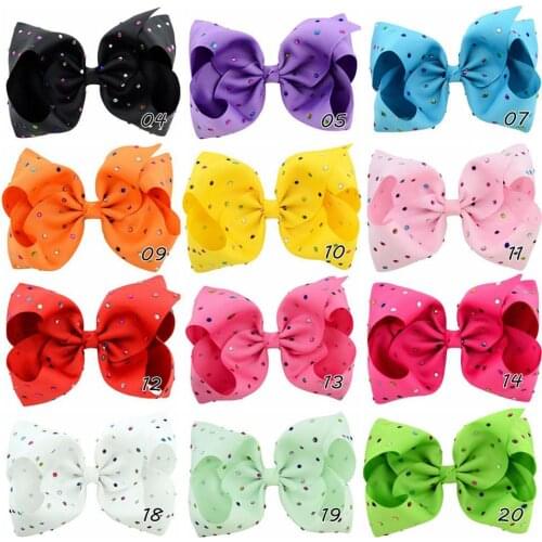 8'' large ribbon Bow applique with clips 12colors For DIY Headbands Kids and grils Hair Accessoires