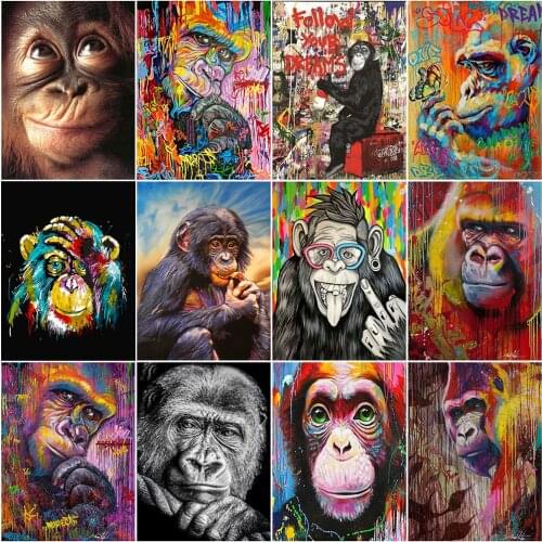 Animals Monkey DIY 5D Diamond Painting Full Square/Round Diamond Embroidery Mosaic Cross Stitch Home Decoration