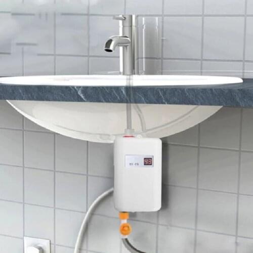 3800W Mini Tankless LCD Digital Water Heater Instant Waterproof Hot Faucet Kitchen Heating Thermostat Intelligent Energy-save
