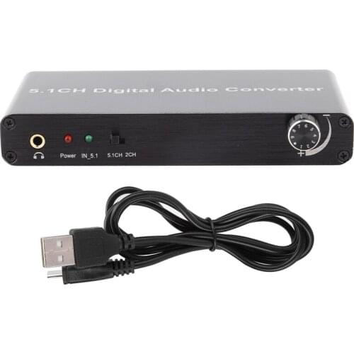Digital Optical Audio Converter 5.1 Decoder Dts/Ac3 Dolby Decoding Spdif Input to 5.1 Channel Digital Audio Converter