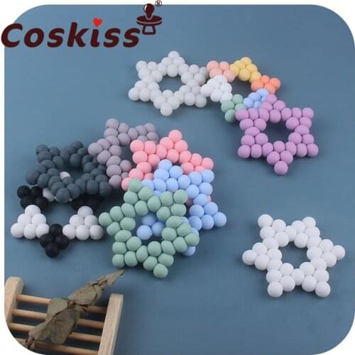 Coskiss 1pcs Baby Nursing Teether Beech Wood Safe Silicone Beads Teething Bracelets New Toddlers Rattle Montessori Baby Toys