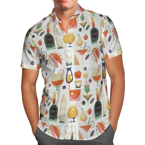 Color Fruit 3D Beach Hawaiian 2021 Summer Men Shirt Short Sleeve Shirt Streetwear Oversized 5XL Camisa Social Chemise Homme-165