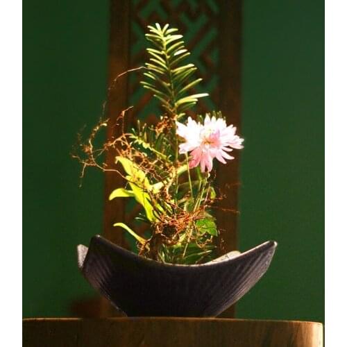 Japanese Style Ikebana Flowerware Ceramic Flower Vase Tabletop Art Flower Arrangement Pottery Plants Flower Pot Tea Room Decor