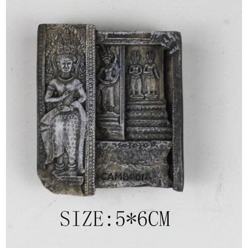 Combodia Angkor Wat Tourist Gifts Decoration 3D PolyResin Refrigerator Magnetic Stickers Travel Fridge Magnet Souvenir