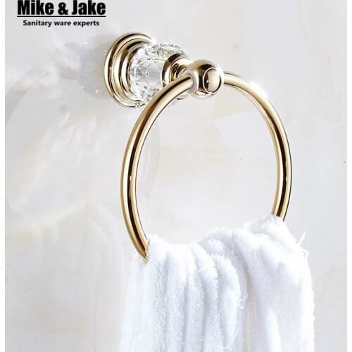 Bathroom golden towel ring holder crystal Towel holder Ring,Towel Bar bathroom towel accessories