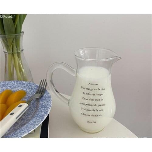 INS French Print Cold Kettle Big Capacity Simple Wind Big Bottle Mouth Coffee Pot Juice Milk Pot Cold Brew Teapot