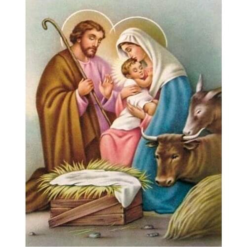 Full Square Diamond Painting christmas nativity Icon 3D Diamond Embroidery Icon Rhinestones Mosaic Christian Christmas Scenes