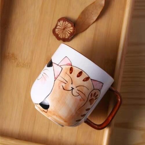 Hand Painted Ceramic Coffee Mugs Small Exquisite Large Capacity Japanese Office Water Bottle with Lids Tumbler Cups