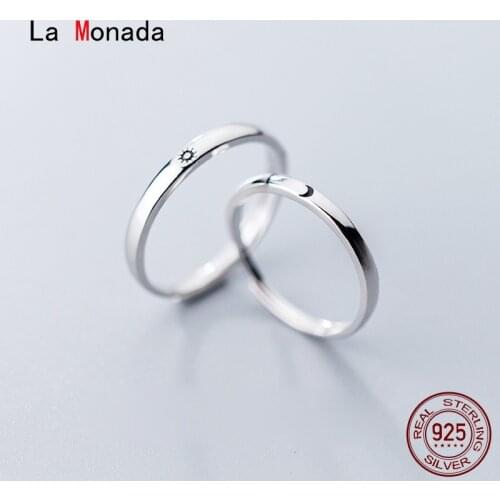 La Monada 51-64mm Moon Sun 925 Sterling Silver Rings For Women Minimalist Couple Wedding Women Ring Adjustable Fine In Jewerly