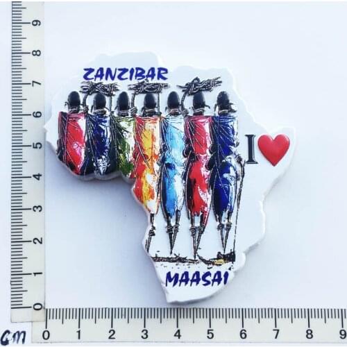 Zanzibar Tanzania)Fridge Magnet Creative Travel Commemorate Crafts 31D Ornaments Magnetism Resin Material Refrigerator Stickers