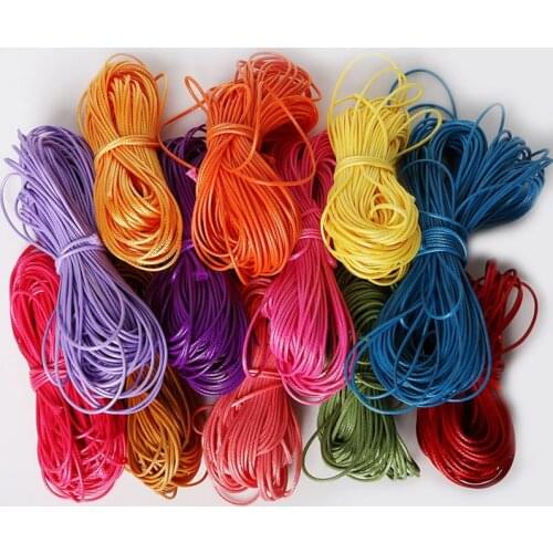 1mm 1.5mm 2mm Multicolor Waxed Cotton Cord Waxed Thread Cord String Strap Necklace Rope For Jewelry Making DIY Bracelet