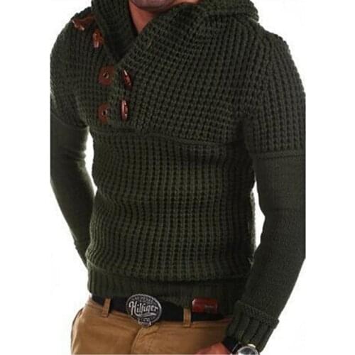 Men Sweaters Pullover Vintage Knitted Mens Hooded Sweater Plus Size 3XL Mens Sweaters Coats Streetwear Horn Buckle Designer A381