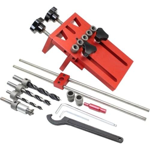 Dowelling Jig for Furniture Fast Connecting Cam Fitting 3 In 1 Woodworking Drill Guide Kit Locator