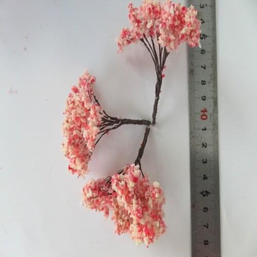 2018 NEW 6CM Pink Model Wire Trees For Ho Railroad Train House Park Street Layout Green Landscape Scenery