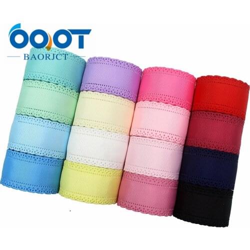 OOOT BAORJCT I-19407-882,10yards,hot sale 38mm hollow Flowers solid Grosgrain Ribbons,DIY handmade material,Clothing accessories