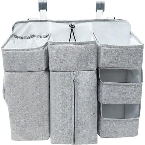 Hanging Bags for Newborn Crib Diaper Storage Bags Baby Care Organizer Infant Bedding Nursing Bags Basket Baby Bed Organizer