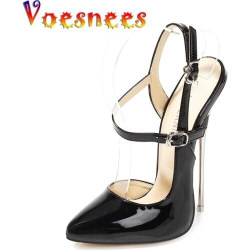 Voesnees HOT Women Sandals Dress Shoes High Heels 16 CM Ladies Wedding Shoes Summer Pointed Toe Female Plus Size 43