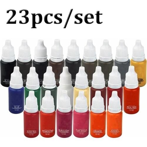 Professional 23 Colors Body Art Tattoo Kits Tattoo Ink Pigment Set Permanent Paints Makeup Tattoo Tools Supply Fast Delivery