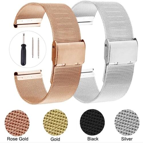 Milanese Stainless Steel Strap for Samsung Galaxy Watch 3 41mm 45mm Band Bracelet S3 42mm 46mm Active 2 Gear 20mm 22mm Wristband