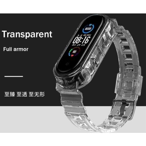 Transparent Silicone Strap For Xiaomi Mi Band 5 4 3 Wristband Bracelet For Mi Band 3 4 Smart Watches M5 M4 Colors Wrist Correa