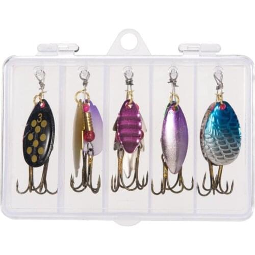 10pcs/lot Fishing Spinner With Storage Box Fishing Wobbler Hard Baits Spinnerbait Artificial With Box Fishing Accessories