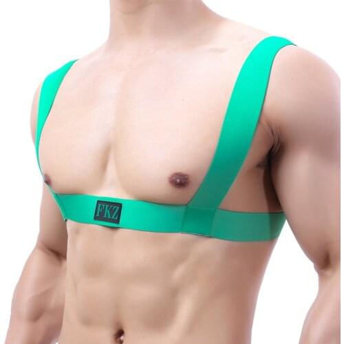 Halter Harness Men Lingerie arnes hombre Gay Harness Men Nylon Halter Backless Elastic Body Chest Harness Costume Belt