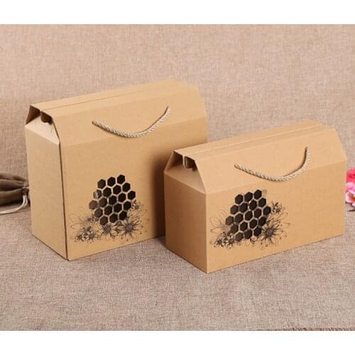 Folding Kraft Corrugated Cartons Paper Packaging Gift Boxes with Handles,custom packaging boxes paper ---PX11473