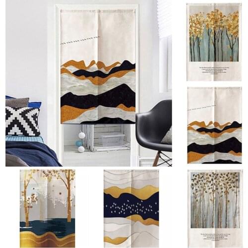 Modern Bedroom Kitchen Cotton Partition Curtain Half Geomantic Curtain Oil Fume Toilet Hanging Curtain