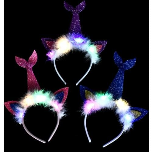 Christmas party supplies Mermaid Christmas lanterns single-headed hoop buckles Christmas decorations led hair led headband