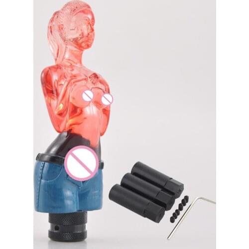 Gear Shift Knob Universal For Sedan Coupe SUV Crossover Truck Wagon Hatchback Red Crystal Clear Naked Sexy Lady Girl Goddess