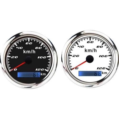 Universal Speedometer 12V/24V Odometer 85mm 120Km/H LCD Hourmeter Tachometer Backlight for Marine Car Motorcycle