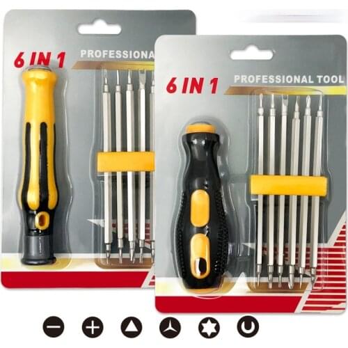 6-in-1 high intensity magnetic Y-shaped U-shaped plum blossom triangle special shaped head Set of multi-function screw driver