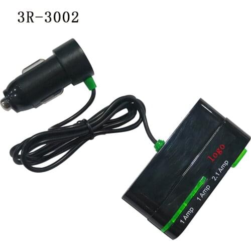 3 in 1 12V Car Charger Car Cigarette Lighter Socket Splitter Plug Dual USB Charger Fast Charging