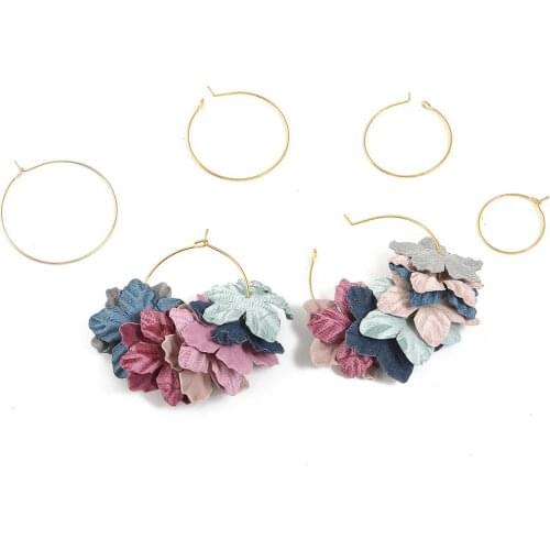 50pcs 20/25/30/35mm Iron 4 Colorful Big Circle Ear Wire Clasps For DIY Dangle Earrings Jewelry Making Findings Accessories