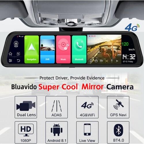Zimtop Dash Cam Rear View Mirror 4K 4G Andorid ADAS FHD DVR Car Camera WiFi Auto Drive Vehicle Video Recorder Mobile APP Control